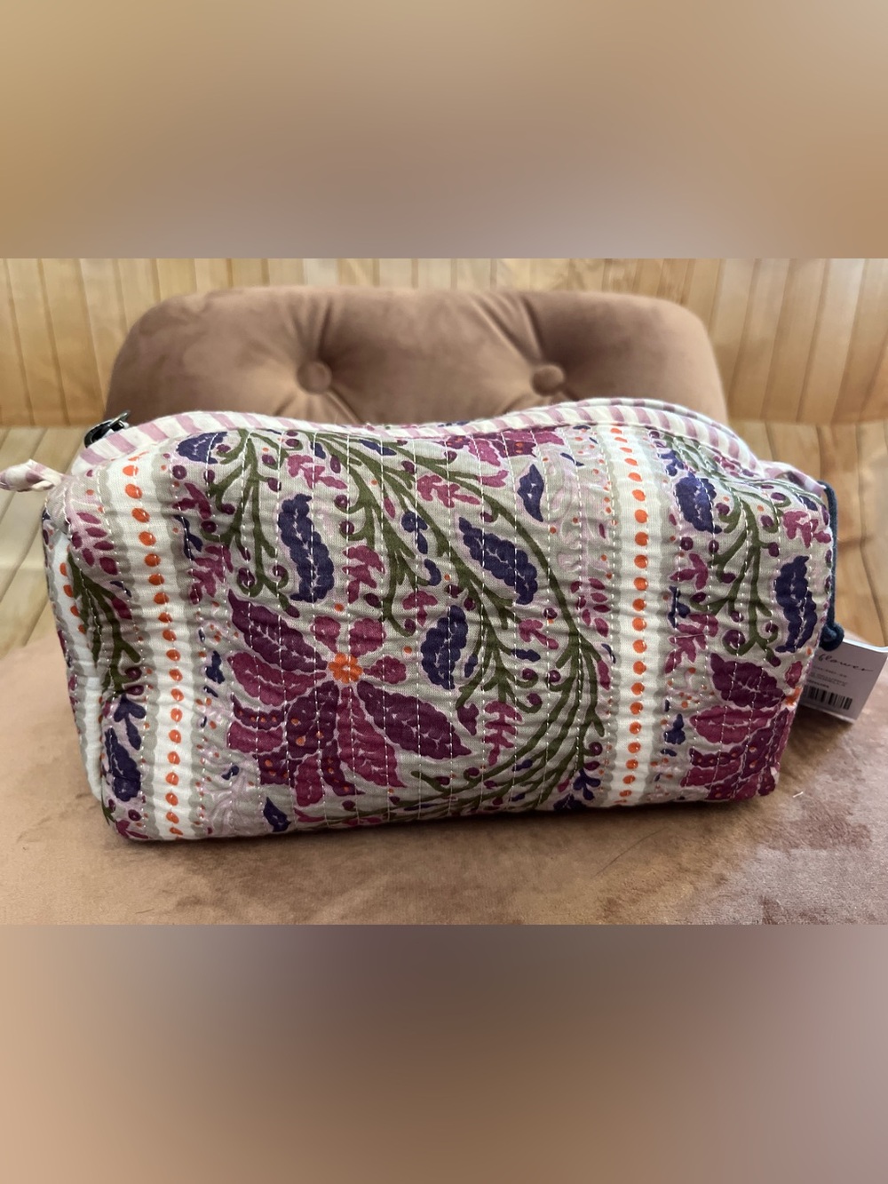 Strawflower Ariella Heritage Quilted Block Cosmetic Pouch - Picture 6 of 15